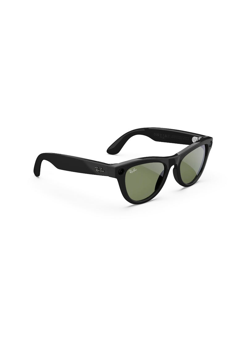 Meta RAY-BAN Skyler (Gen 1) Shiny Black Frame Green Lens Standard High Bridge G-15 Green - Image 3