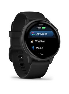 GARMIN Vívoactive 6 - 42MM - Slate with Black Band - Up to 11 Days of  Battery life  - 1.2" Amoled Display, Corning Gorilla Glass 3, Heart Rate Monitor, All day stress monitor, Smart notification, Tap to Pay, iOS and Android compatible Black  - Image 3