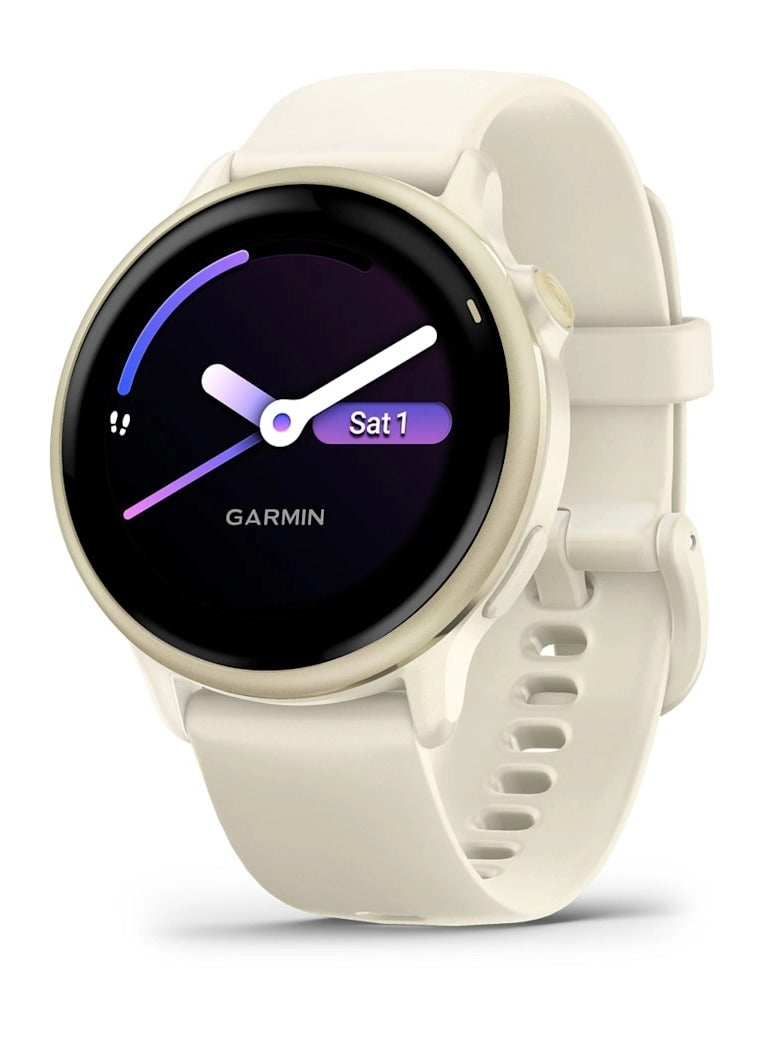 GARMIN - Vívoactive 6 - 42MM - Bone Band - Up to 11 Days of  Battery life  - 1.2" Amoled Display, Corning Gorilla Glass 3, Heart Rate Monitor, All day stress monitor, Smart notification, Tap to Pay, iOS and Android compatible Lunar Gold - Image 1