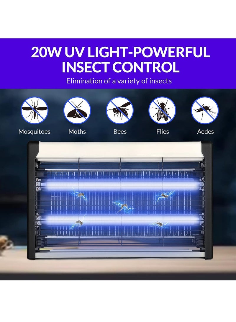Home Care Fly Killer,Electric Insect Killer Indoor Mosquito Zapper Attracting Flies with UV Light 20W for Kitchen,Home,Indoor Garden Yard Commercial or Domestic Usage Black-1 Pack 4060460701820  - Image 2