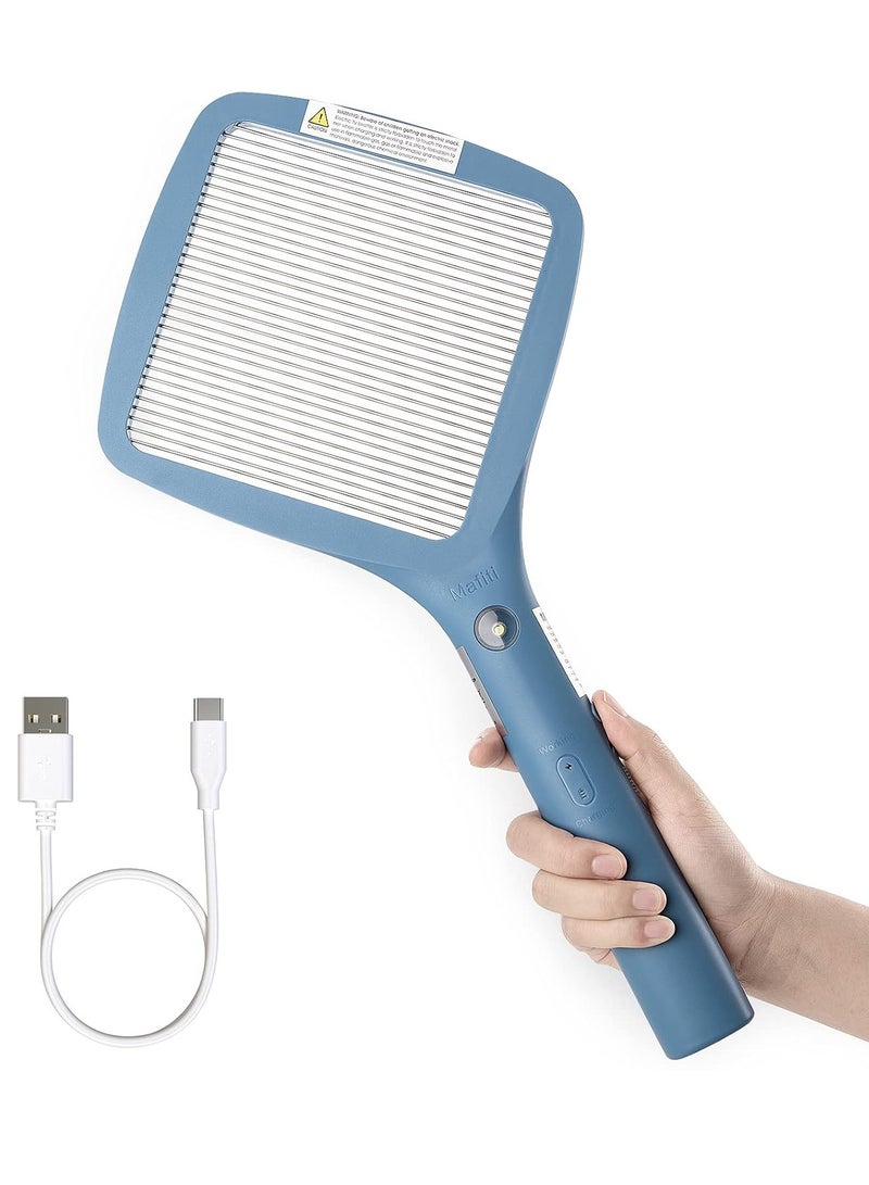 Home Care Electric Fly Swatter Rechargeable Mosquito Zapper Bug Zapper Racket Fly Killer Indoor Outdoor Light Camping Accessories (Blue)  - Image 1
