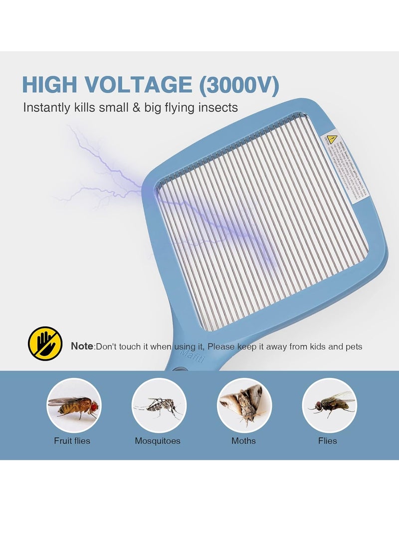 Home Care Electric Fly Swatter Rechargeable Mosquito Zapper Bug Zapper Racket Fly Killer Indoor Outdoor Light Camping Accessories (Blue)  - Image 2