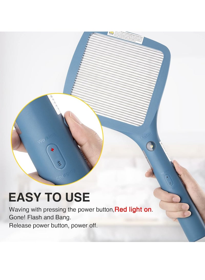 Home Care Electric Fly Swatter Rechargeable Mosquito Zapper Bug Zapper Racket Fly Killer Indoor Outdoor Light Camping Accessories (Blue)  - Image 3