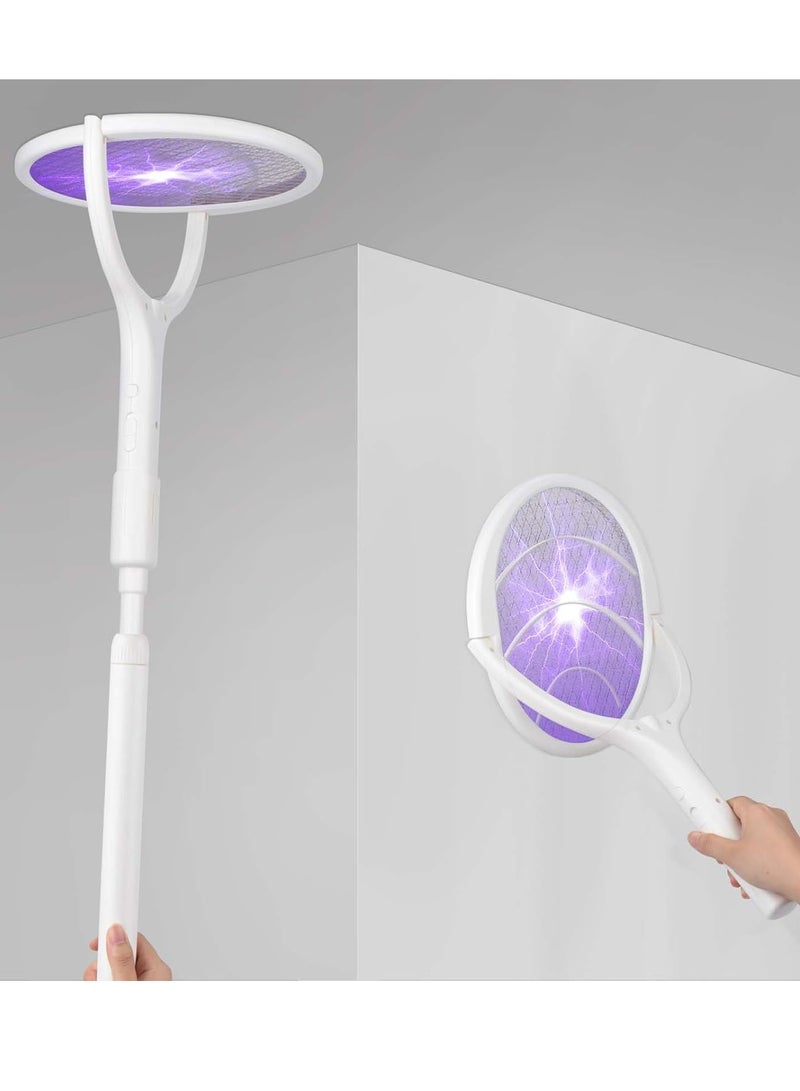 Home Care Electric Fly Swatter, 3500V Rotating Head Bug Zapper Racket with Telescopic Extension 1200mAh Rechargeable Mosquito Swatter Mosquito Killer Lamp with Base for Indoor and Outdoor 4060460702957  - Image 1