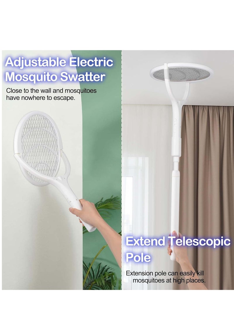 Home Care Electric Fly Swatter, 3500V Rotating Head Bug Zapper Racket with Telescopic Extension 1200mAh Rechargeable Mosquito Swatter Mosquito Killer Lamp with Base for Indoor and Outdoor 4060460702957  - Image 4