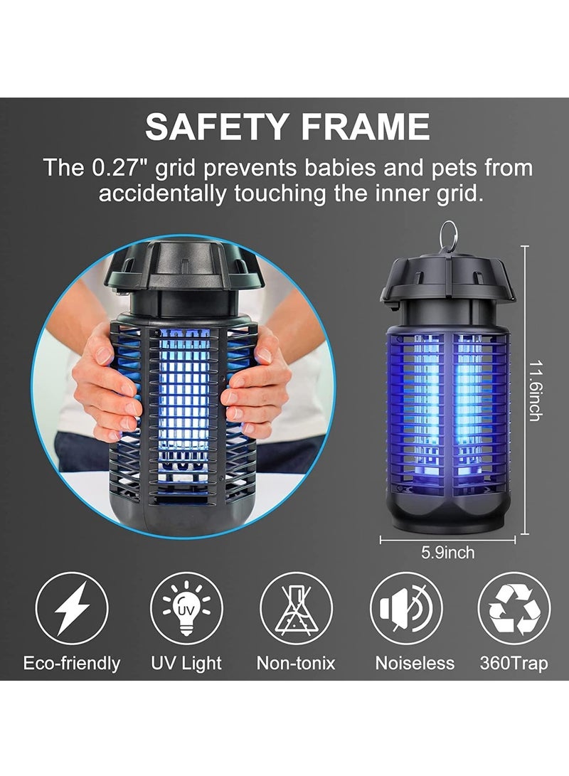 Home Care Mosquito Killer Lamp 20W UV Electric Fly Zapper Waterproof Light Portable Bug Zapper, Moth, Gnat, Flies Pest Control Repeller Catcher with Standard UK Plug for Indoor, Black  - Image 4