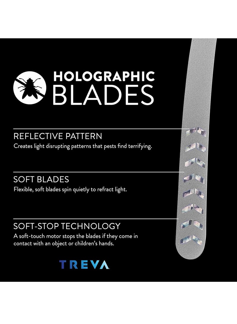 Home Care Chemical Free Bug Fan Fly Deterrent with Holographic Blades to Clear Bugs, Mosquitoes, and Flies, Battery Powered Fly Fan  - Image 3