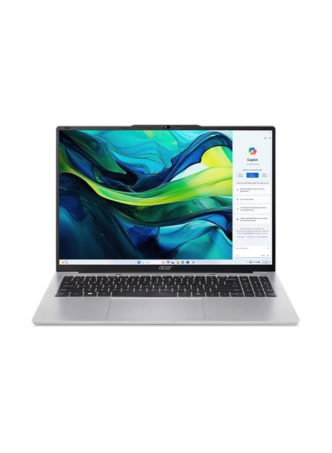 Aspire Lite AL16 Laptop With 16 Inch WUXGA (1920X1200) Display,Intel Core i5-1334U Processor/16GB RAM DDR5/512GB SSD/Intel UHD Graphics/DOS(Without Windows)/ English/Arabic Silver