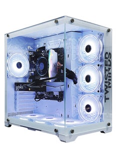 Setup Master Gaming Pc with Intel Core i5-14400F Processor, H610M-E D4 Motherboard, DDR4 16GB RAM RGB, 1TB M.2 SSD, NVIDIA GeForce RTX 4060 Graphics Card, 7 Fan Case White RGB Remote Control with Windows 11 Pro White  - Image 1