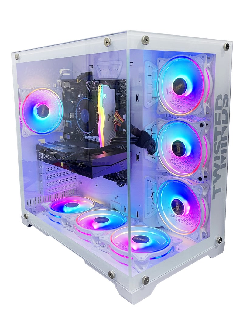 سيت أب ماستر - كمبيوتر ألعاب بمعالج Intel Core i5-14400F، ولوحة أم H610M-E D4، وذاكرة وصول عشوائي دي دي ار 4 سعة 16 جيجابايت، ومحرك أقراص صلبة M.2 سعة 1 تيرابايت، وبطاقة رسومات انيفيديا جي فورس ار تي اكس4060، وهيكل مزود بـ 7 مراوح، وجهاز تحكم عن بعد RGB أبيض، ونظام تشغيل ويندوز 11 Pro أبيض - Image 1