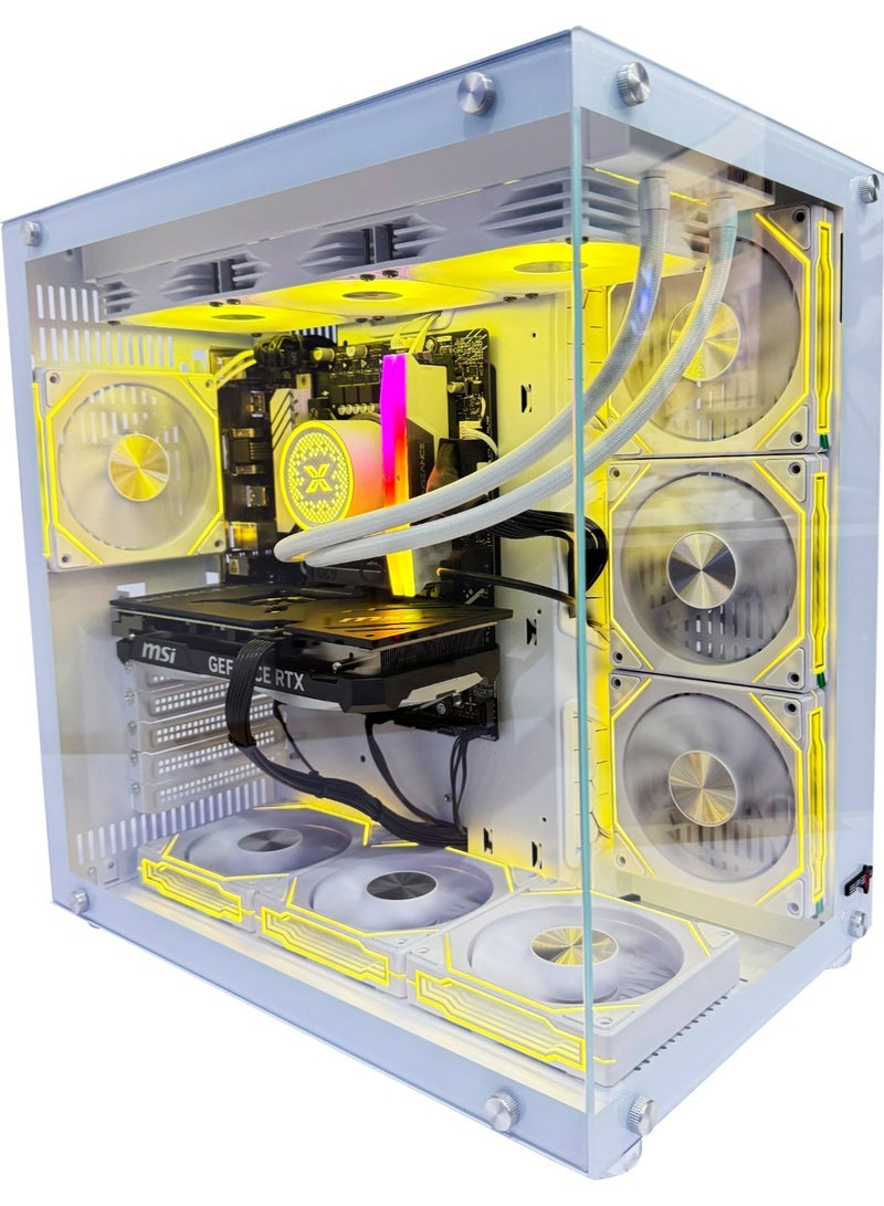 سيت أب ماستر - كمبيوتر ألعاب RTX 4060، معالج Intel i7-12700F، لوحة أم B760M-K D5، ذاكرة وصول عشوائي دي دي ار 5 سعة 16 جيجابايت، قرص اس اس دي M.2 سعة 1 تيرابايت، هيكل 7 مراوح، نظام تشغيل ويندوز 11 Pro أبيض - Image 1