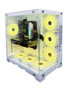 Gaming Pc with Intel Core i5-14400F Processor, H610M-E D4 Motherboard,DDR4 16GB RAM RGB, 1TB M.2 SSD, NVIDIA GeForce RTX 4060 Graphics Card, 7 Fan Case White RGB Remote Control with Windows 11 Pro White