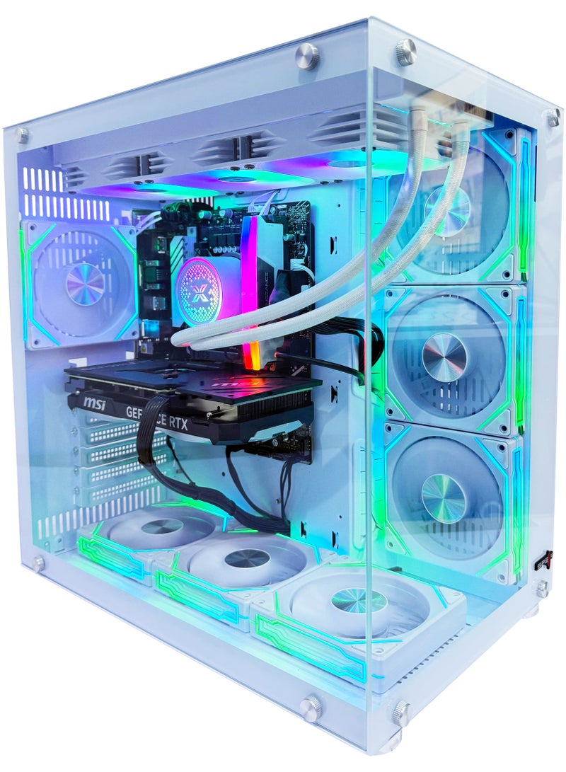 Setup Master - Gaming PC RTX 4060, Intel i7-12700F Processor, B760M-K D5 Motherboard, DDR5 32GB RAM, 1TB M.2 SSD, 7 Fans Case White RGB Windows 11 Pro White - Image 1