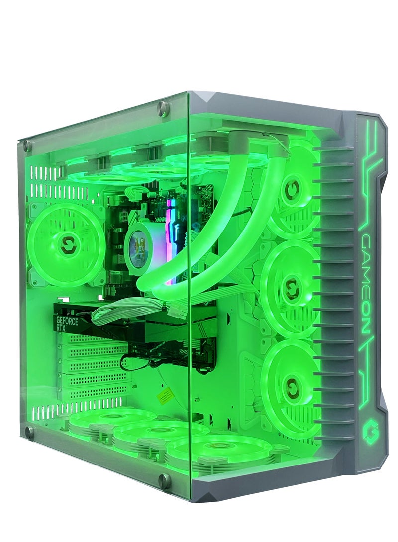 سيت أب ماستر - Gaming Pc with Intel Core i7-14700K Processor, B760M-K Motherboard, DDR5 16GB RAM RGB, 1TB M.2 SSD, NVIDIA GeForce RTX 4060ti 8GB Graphics Card, 360 Water Cooler, 7 Fan Case Whitewith Windows 11 Pro White - Image 1