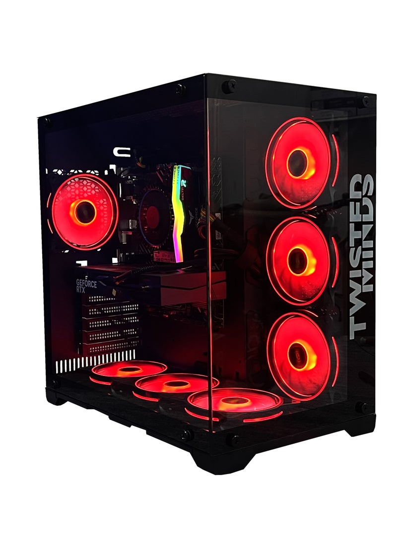 سيت أب ماستر - Gaming Pc with Intel Core i5-12400F Processor, H610M-E D4 Motherboard, DDR4 16GB RAM RGB, 1TB M.2 SSD, NVIDIA GeForce RTX 4060 Graphics Card, 7 Fan Case Black  RGB Remote Control with Windows 11 Pro Black - Image 1