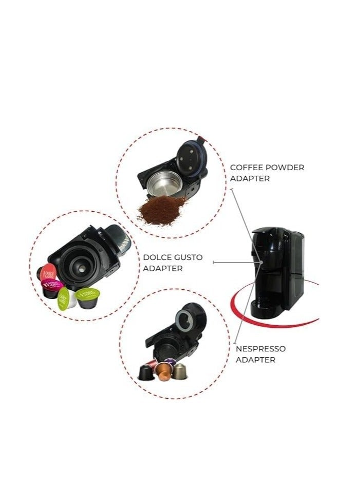 دي إل سي  آلة قهوة 3 في 1 (700 مل، 1400 واط) – صانعة إسبريسو وكابتشينو ولاتيه، ضغط 15 بار، مدمجة، متينة وسهلة الاستخدام - Image 4