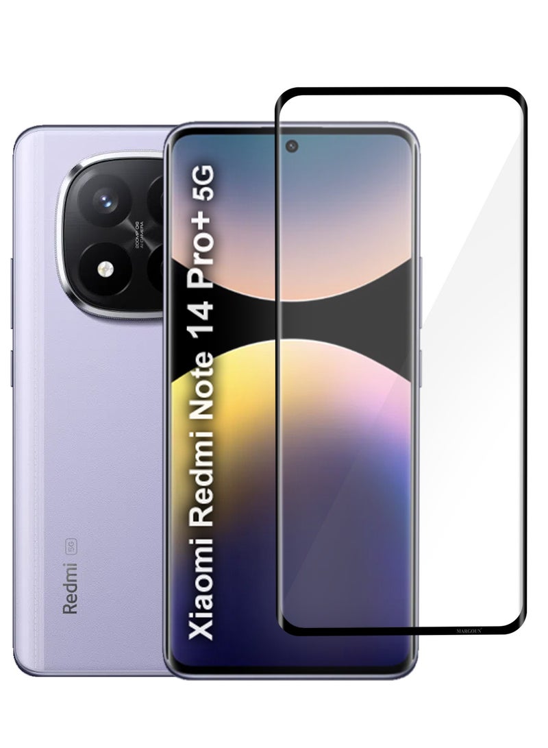 MARGOUN Curved Screen Protector Compatible With Xiaomi Redmi Note 14 Pro+ 5G Tempered Glass, Protective Film Easy Installation Bubble Free - Image 1