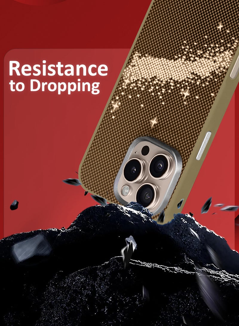 MARGOUN iPhone 16 Pro Max 3Packs Case Cover Carbon Fiber Pattern Phone Case Slim Shockproof Back Cover with Two 3D Screen Protectors - Starry Pattern Starry Pattern-3 - Image 2