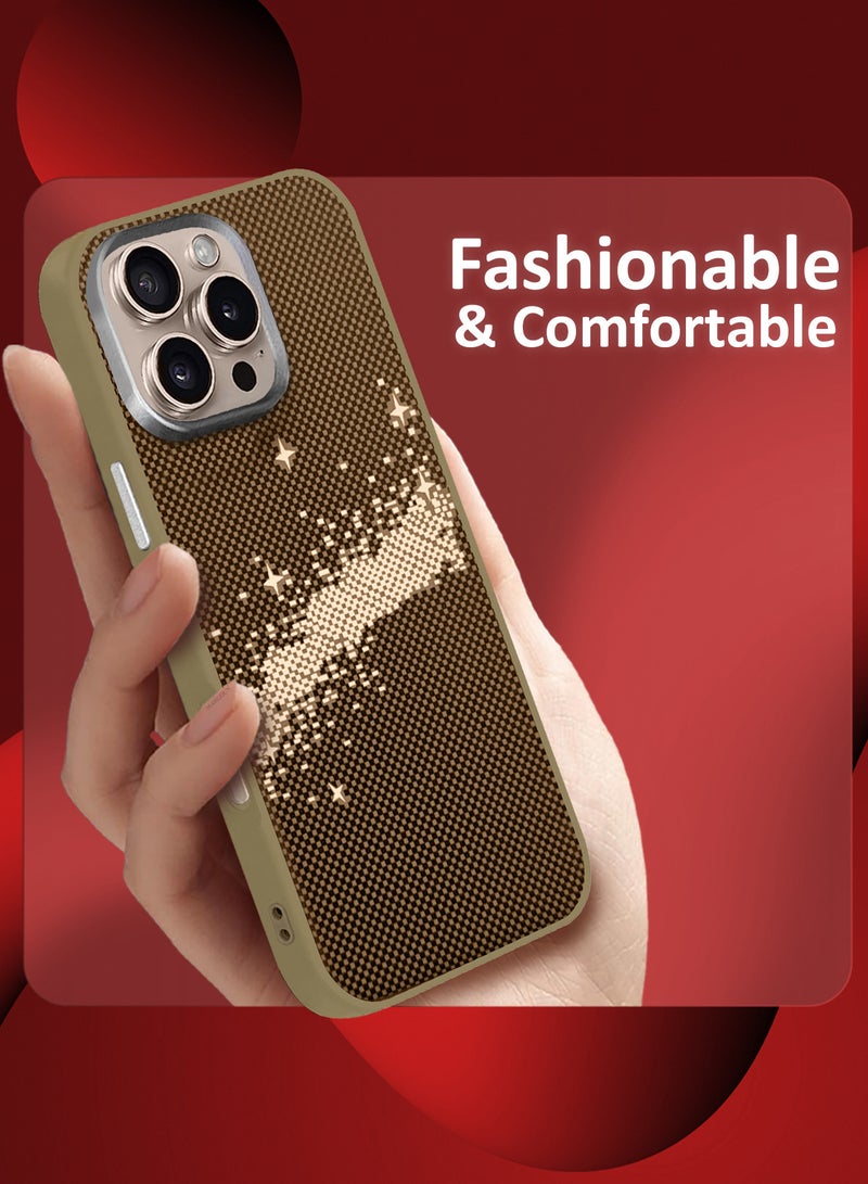 MARGOUN iPhone 16 Pro Max 3Packs Case Cover Carbon Fiber Pattern Phone Case Slim Shockproof Back Cover with Two 3D Screen Protectors - Starry Pattern Starry Pattern-3 - Image 3