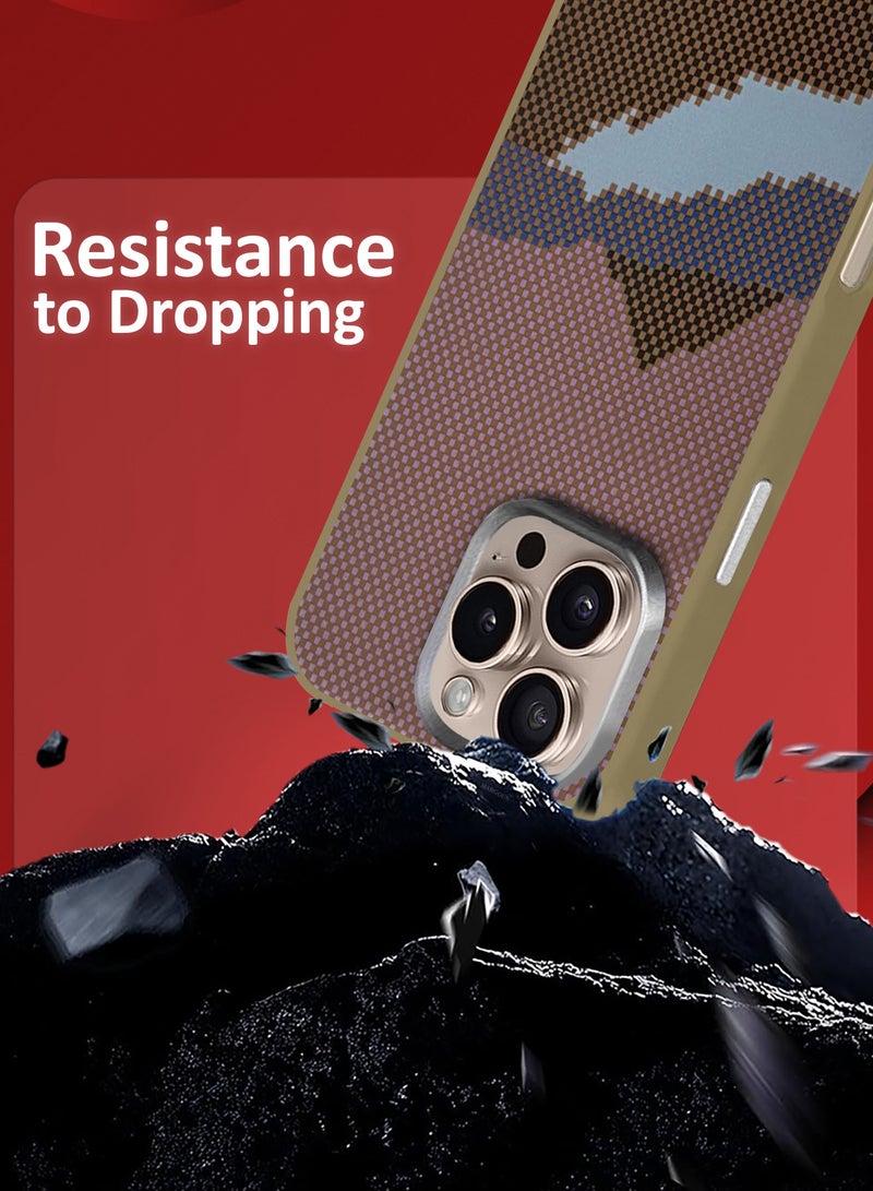 مارجون غطاء هاتف آيفون 16 برو ماكس بنمط ألياف الكربون، غطاء خلفي رفيع ومضاد للصدمات - Image 2