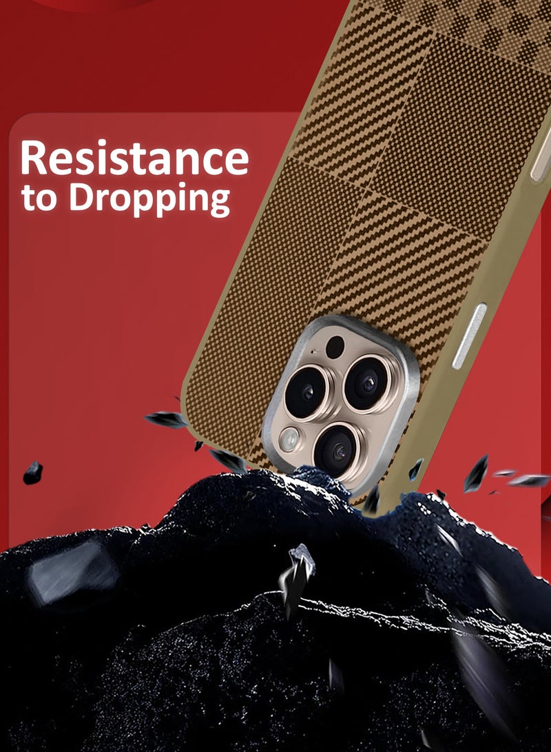 مارجون غطاء هاتف آيفون 16 برو ماكس بنمط ألياف الكربون - غطاء خلفي رفيع مضاد للصدمات - Image 2