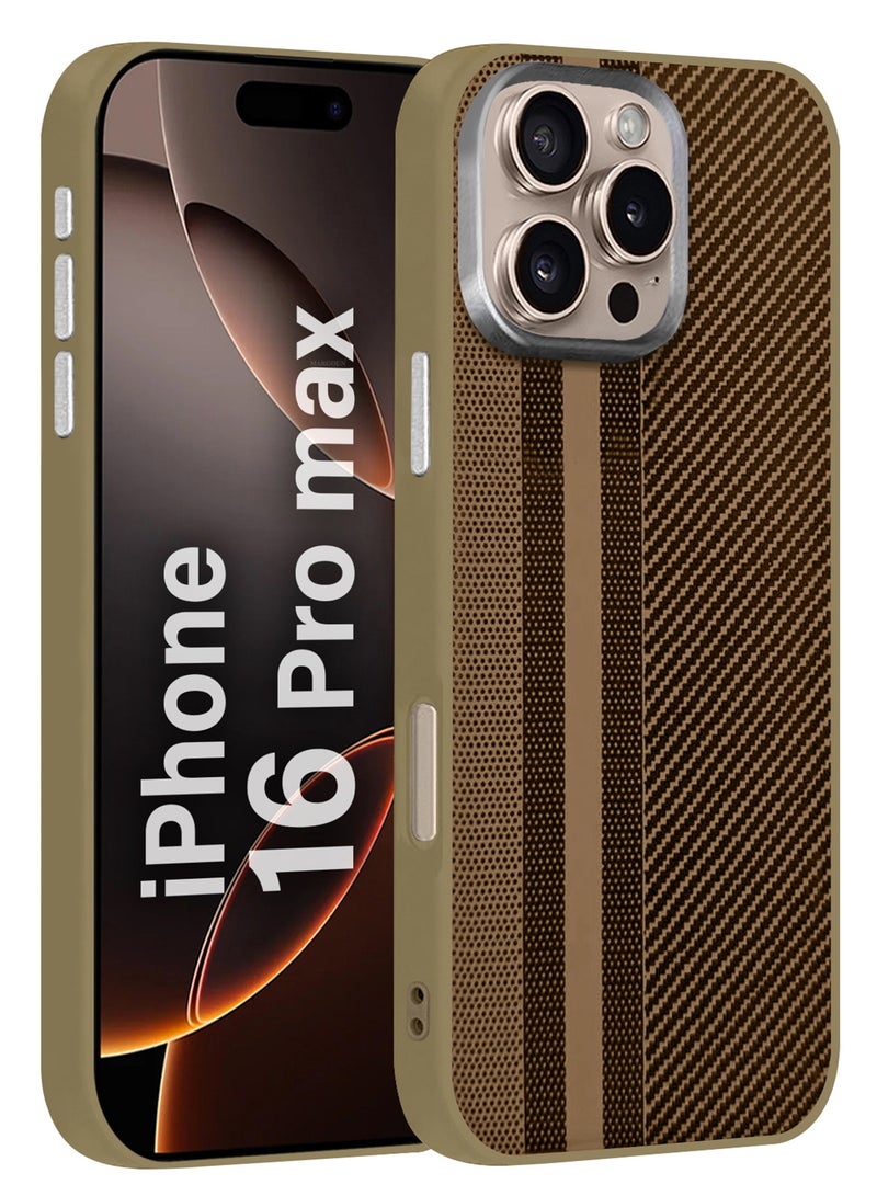 MARGOUN iPhone 16 Pro Max Case Cover Carbon Fiber Pattern Phone Case Slim Shockproof Back Cover - Carbon Fiber Pattern Carbon Fiber Pattern - Image 1