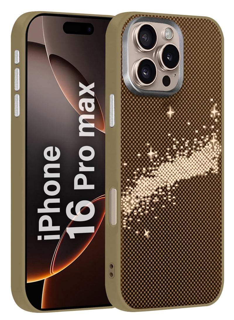 MARGOUN iPhone 16 Pro Max Case Cover Carbon Fiber Pattern Phone Case Slim Shockproof Back Cover - Starry Pattern - Image 1