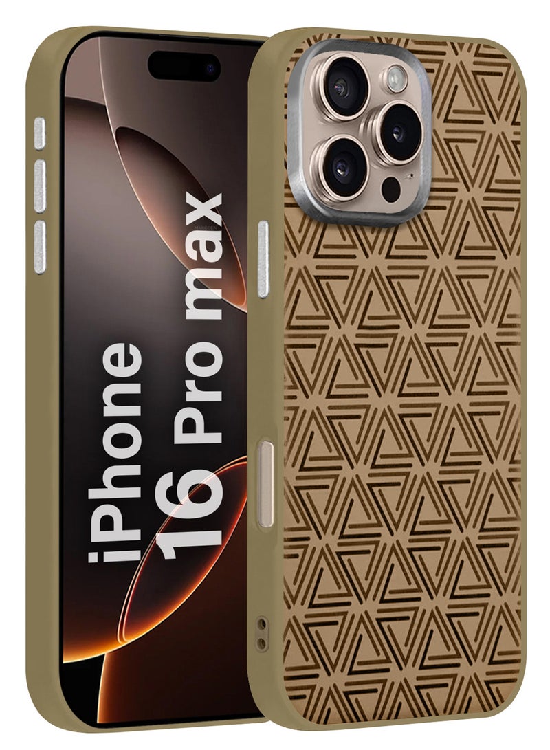 MARGOUN iPhone 16 Pro Max Case Cover Carbon Fiber Pattern Phone Case Slim Shockproof Back Cover - Tangram-Inspired Pattern - Image 1