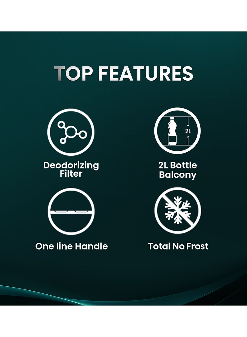 هايسنس ثلاجة علوية بسعة إجمالية 264 لتر / صافي 203 لتر، فتح من اليمين، بدون تجمد كلي، مقبض مدمج - Image 5