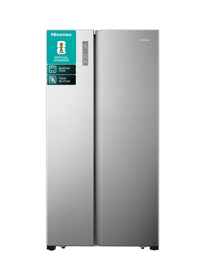 Hisense 670L Gross / 550L Net Capacity Side By Side Refrigerator, Total No Frost, Inverter, Multi Air Flow Super Cool RS3P725NAI Silver - Image 1