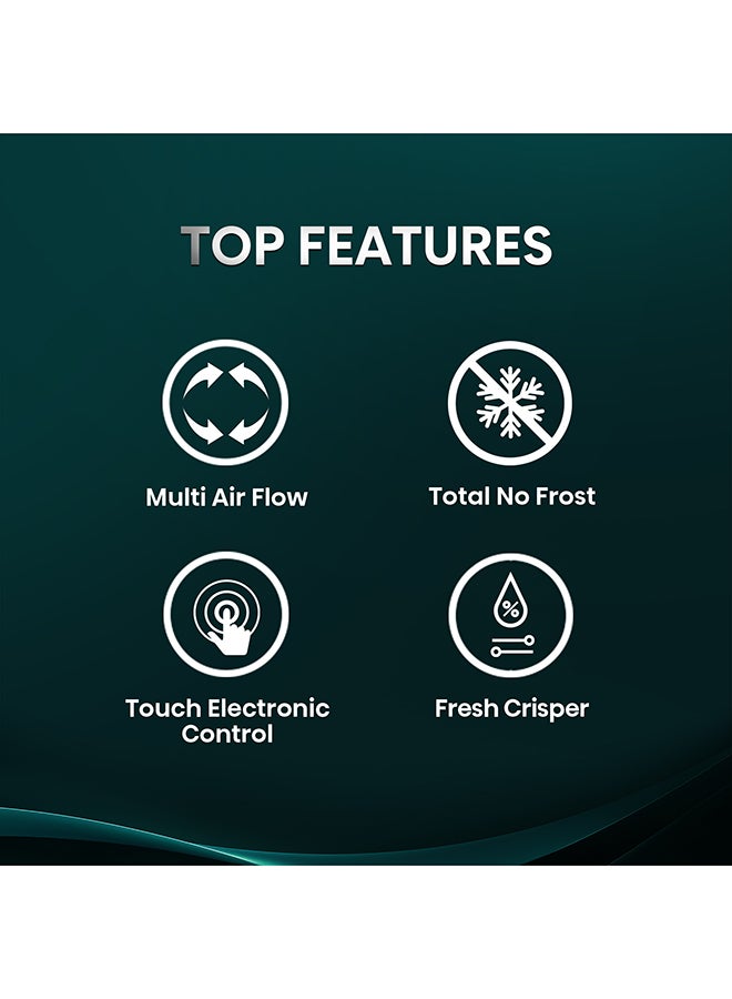 Hisense 670L Gross / 550L Net Capacity Side By Side Refrigerator, Total No Frost, Inverter, Multi Air Flow Super Cool RS3P725NAI Silver - Image 4