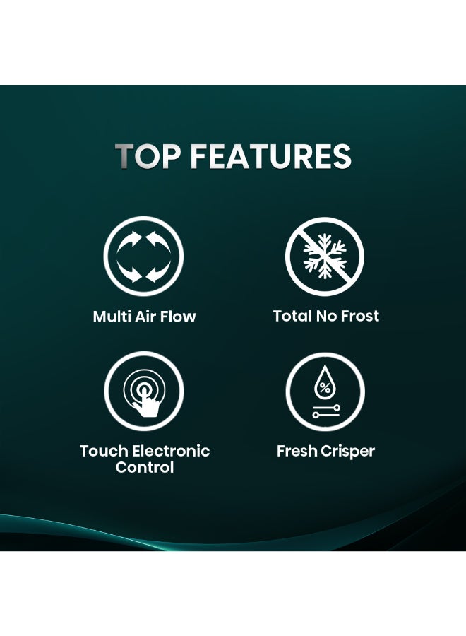 هايسنس 670 لتر سعة إجمالية / 550 لتر سعة صافية ثلاجة جانبية، بدون تجميد كلي، عاكس، تدفق هواء متعدد، تبريد فائق - Image 4