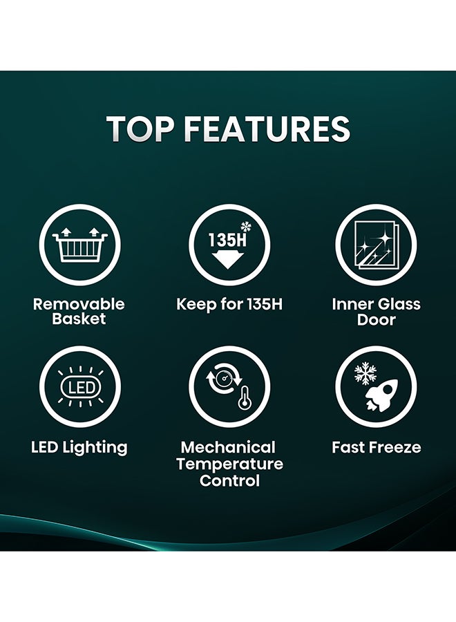 هايسنس 190 لتر سعة إجمالية/ 136 فريزر صندوقي مع باب زجاجي داخلي، إضاءة LED، تحكم ميكانيكي في درجة الحرارة - Image 4