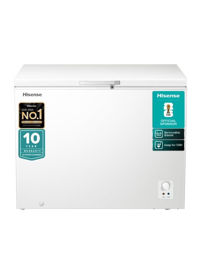 هايسنس 190 لتر سعة إجمالية/ 136 فريزر صندوقي مع باب زجاجي داخلي، إضاءة LED، تحكم ميكانيكي في درجة الحرارة - Image 1