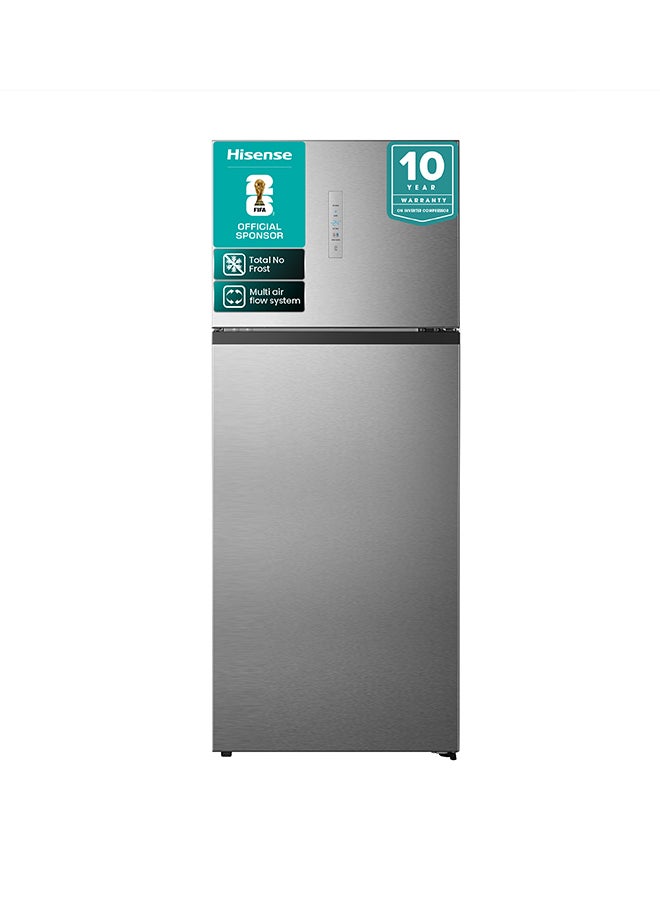 Hisense 599L Gross/ 466L Net Capacity  Top-mount Refrigerator, Inverter Technology,Total  No frost, recessed handle RT3N599NAI Silver - Image 1