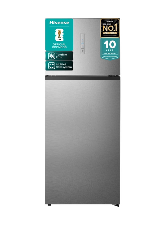 Hisense 599L Gross/ 466L Net Capacity  Top-mount Refrigerator, Inverter Technology,Total  No frost, recessed handle RT3N599NAI Silver - Image 1