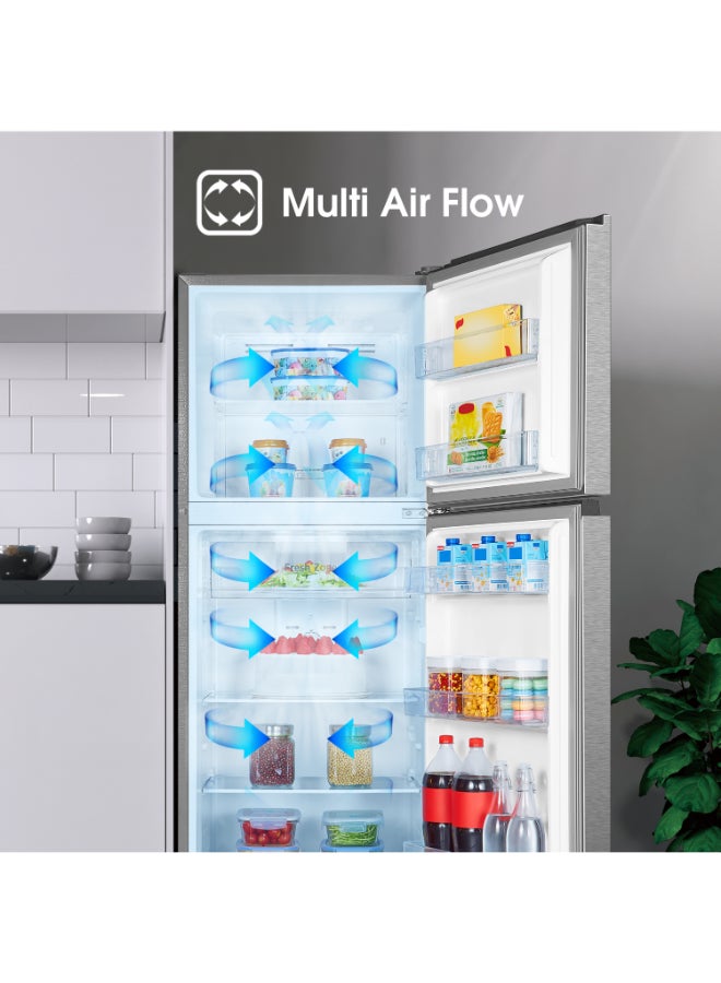 Hisense 418L Gross/326L Net Capacity ,Top-mount Refrigerator , With Inverter Technology,Right open,  Total No frost With recessed handle RT3N418NAI Silver - Image 2