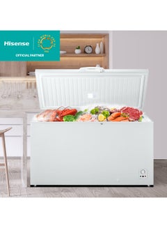 هايسنس 550L Gross Capacity / 420L Net capacity Chest Freezer with inner glass door,LED Lighting,Mechanical Temperature control 165 W FC-55DD4SAA2 White 