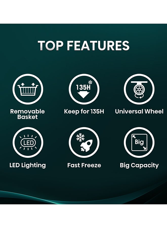 هايسنس ثلاجة فريزر صندوق بسعة إجمالية 550 لتر / سعة صافية 420 لتر مع باب زجاجي داخلي، إضاءة LED، تحكم ميكانيكي في درجة الحرارة - Image 4