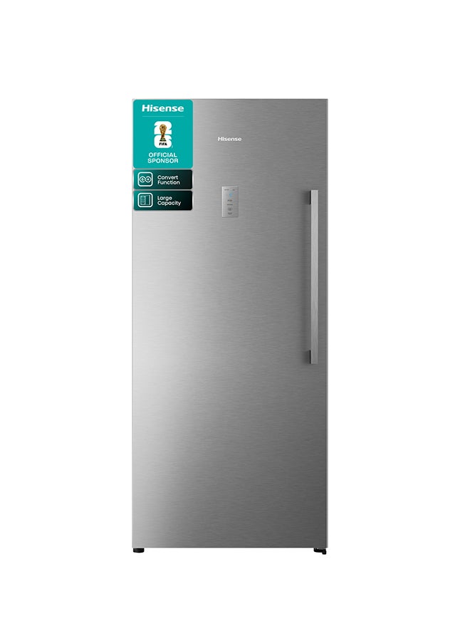 Hisense 769 Gross/592 Net Capacity , Single Door Fridge,With Inverter,Left open DoorWith  Glass Shelf,  Total No frost, LED Touch Control FV3N769NAI Silver - Image 1