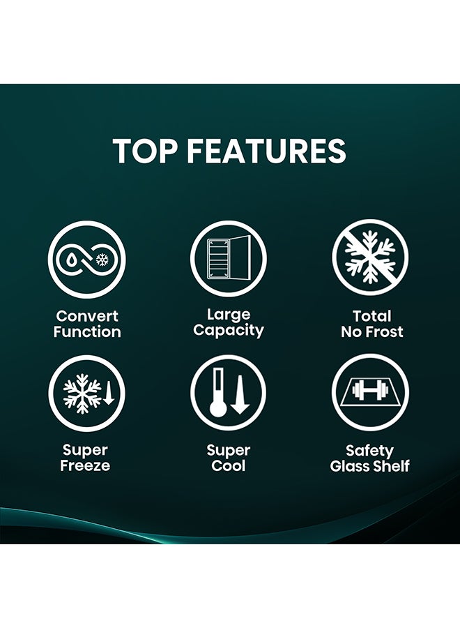 هايسنس 769 إجمالي/592 صافي سعة، ثلاجة باب واحد، مع عاكس، باب مفتوح لليسار مع رف زجاجي، بدون تجمد كلي، تحكم باللمس LED - Image 4