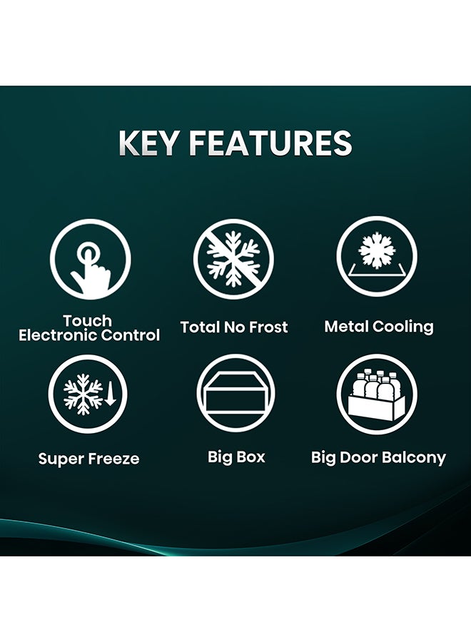 Hisense 509L Gross/385L Net Capacity  Single Door Fridge Total  No frost with external handle having  LED Touch Control FV3N509NAI Silver - Image 4