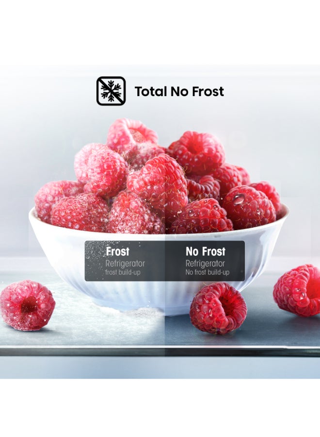 Hisense 328L Gross/251 Net Capacity Top-mount Refrigerator  , Right open, Total No frost, Recessed handle RT3N328NAI Silver - Image 5