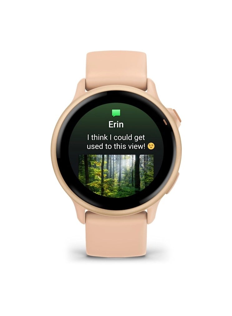 GARMIN Vívoactive 6 - 42MM - Metallic Band - Up to 11 Days of  Battery life  - 1.2" Amoled Display, Corning Gorilla Glass 3, Heart Rate Monitor, All day stress monitor, Smart notification, Tap to Pay, iOS and Android compatible Pink Dawn  - Image 2