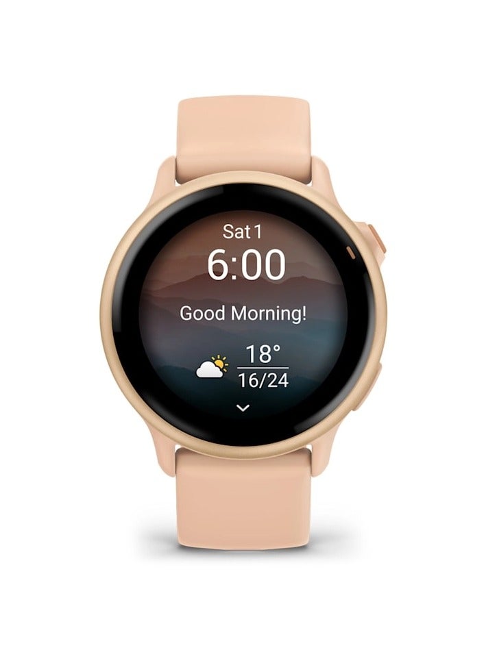 GARMIN Vívoactive 6 - 42MM - Metallic Band - Up to 11 Days of  Battery life  - 1.2" Amoled Display, Corning Gorilla Glass 3, Heart Rate Monitor, All day stress monitor, Smart notification, Tap to Pay, iOS and Android compatible Pink Dawn  - Image 4