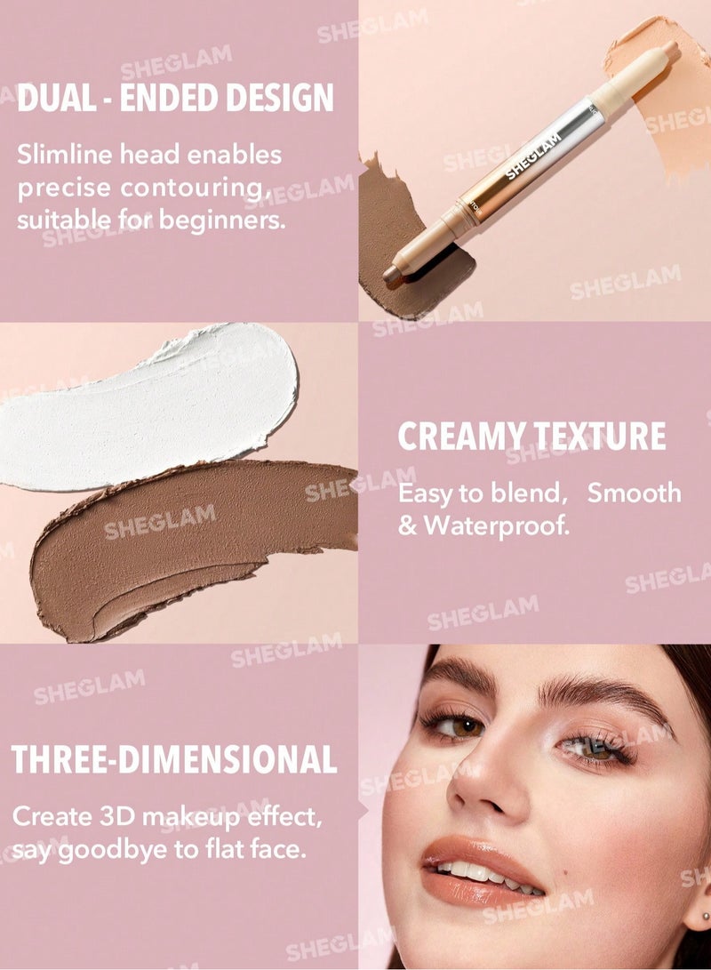 SHEGLAM Fine Line 2-In-1 Nose Contour & Highlight Pen Buff - Image 3