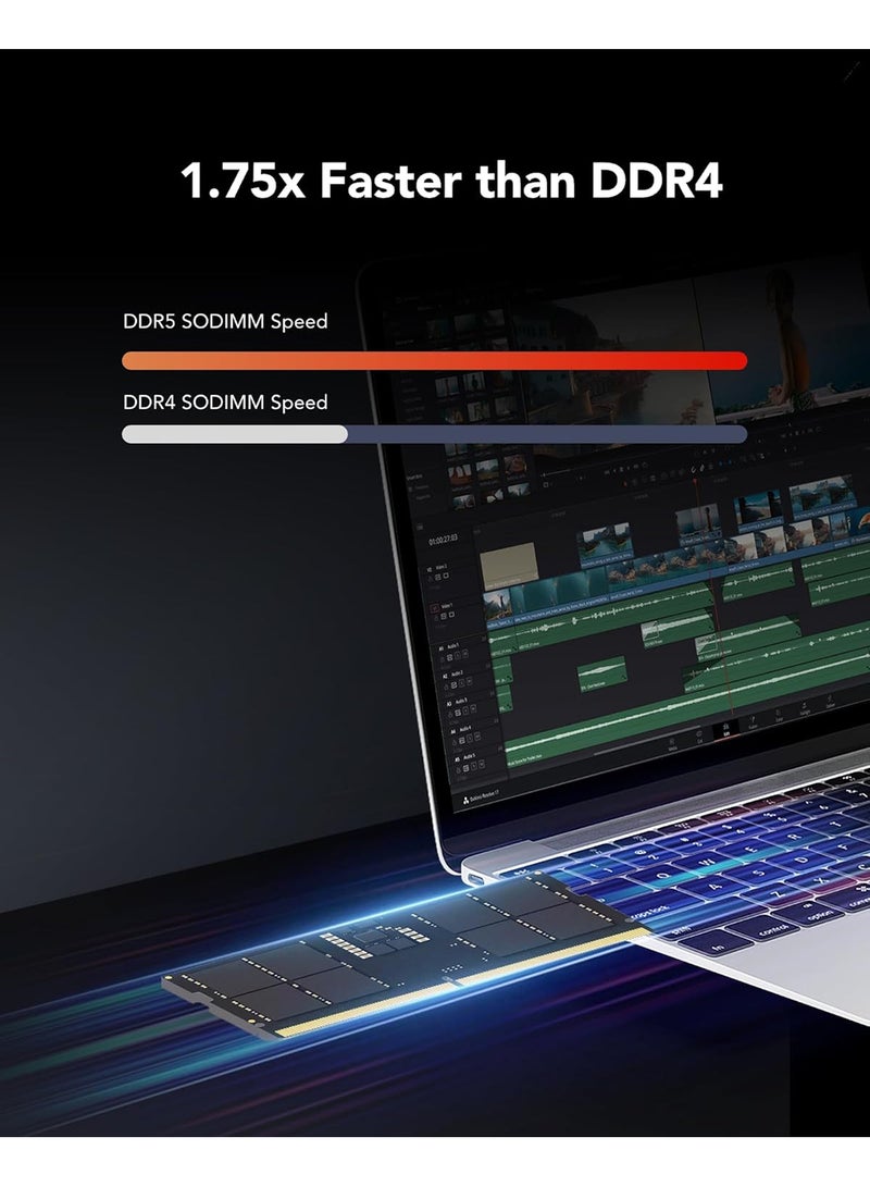 Lexar - DDR5 32GB So-DIMM 5600Mbps, CL46, 1.1V- BLISTER Package 32 GB - Image 1