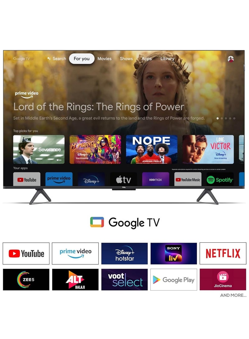 TCL 65 Inch 4K QLED Pro Smart Google TV, HDR 10+, Dolby Vision Atmos, 120Hz VRR+120Hz DLG, ONKYO 2.1ch, Slim & Uni-body Design (2024 Model) 65C61B BLACK  - Image 3