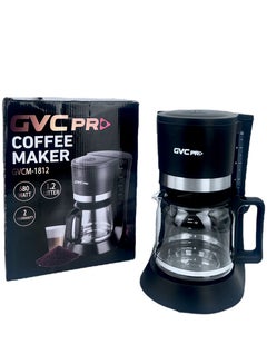 جي في سي برو Coffee Maker, Fast Heating, Removable Filter, Auto Shut-Off, Water Level Indicator - 1.2 L 680 W GVCM-1812 Black  - Image 3
