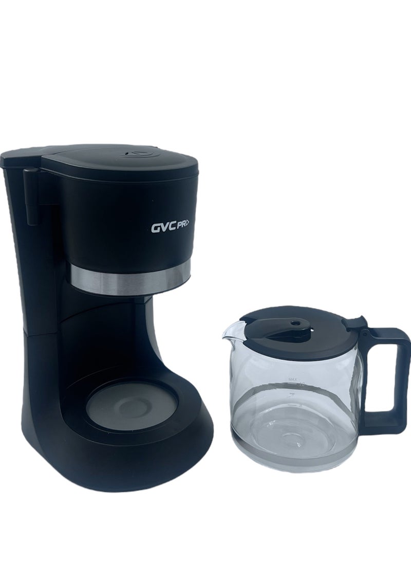 gvc pro - Coffee Maker, Fast Heating, Removable Filter, Auto Shut-Off, Water Level Indicator - 1.2 L 680 W GVCM-1812 Black - Image 1